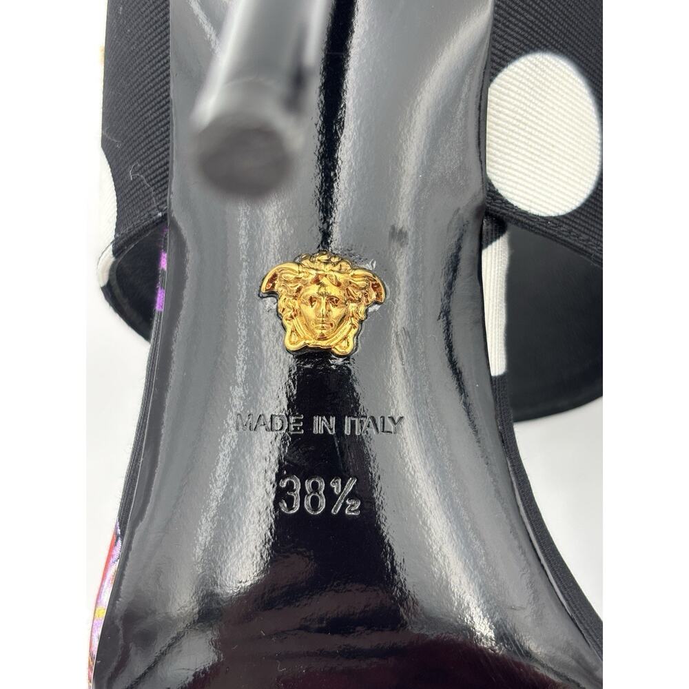 Versace x Dua Lipa Collab Slides Heeled Sandals Size 38.5 / 8.5 Medusa Insignia - Picture 13 of 16